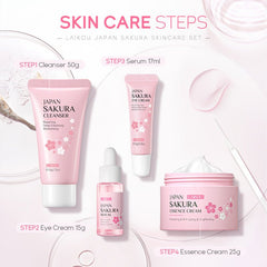 Sakura Glow 4 - Piece Skincare Set - Charms