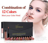 12-color lip gloss set featuring a variety of shades, perfect for every skin tone and occasion.