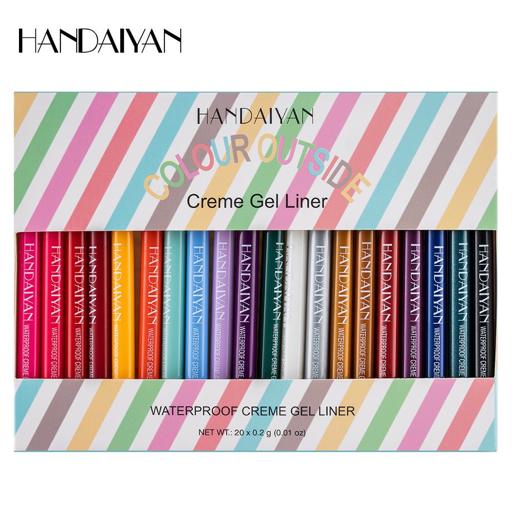 20 - Color Waterproof Liquid Eyeliner Pen Set – Long - Lasting Cat Eye Makeup - Charms