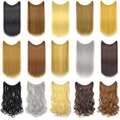 22" Invisible Wire Hair Extensions – Silky Straight - Charms