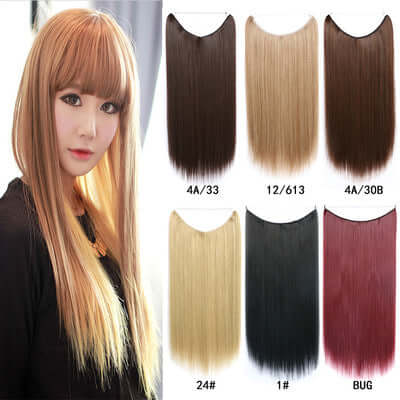 22" Invisible Wire Hair Extensions – Silky Straight - Charms
