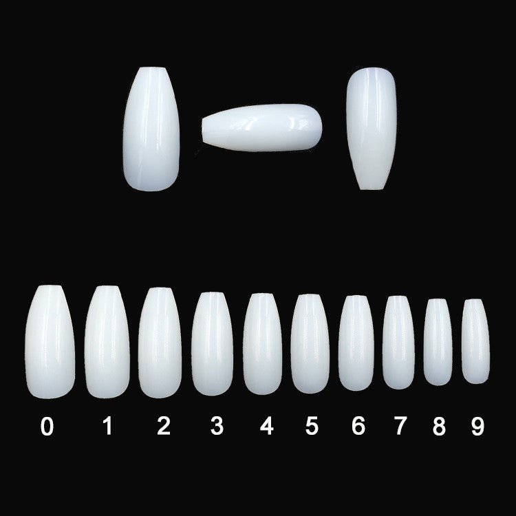 500pcs Press - On False Nails – Clear & Natural ABS Acrylic Tips (10 Sizes) - Charms