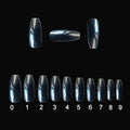 500pcs Press - On False Nails – Clear & Natural ABS Acrylic Tips (10 Sizes) - Charms