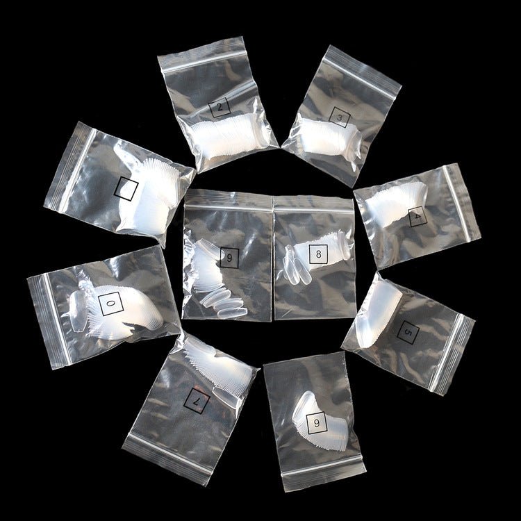 500pcs Press - On False Nails – Clear & Natural ABS Acrylic Tips (10 Sizes) - Charms