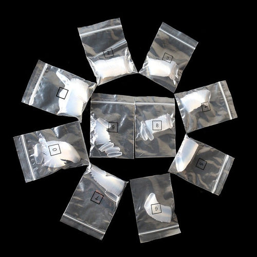 500pcs Press - On False Nails – Clear & Natural ABS Acrylic Tips (10 Sizes) - Charms