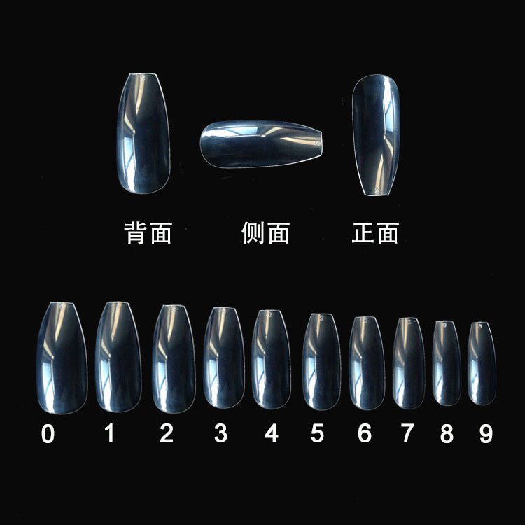 500pcs Press - On False Nails – Clear & Natural ABS Acrylic Tips (10 Sizes) - Charms