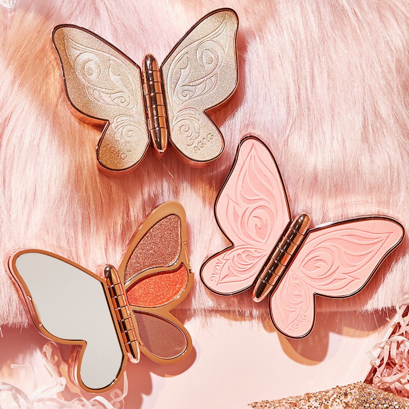6 - Color Butterfly Eyeshadow Palette – Glitter, Matte & Pearl Finishes - Charms