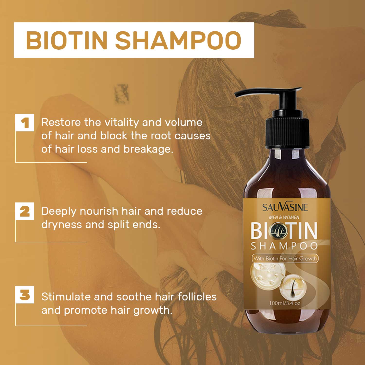Biotin Shampoo – Strengthen & Nourish for Healthier - Looking Hair - Charms