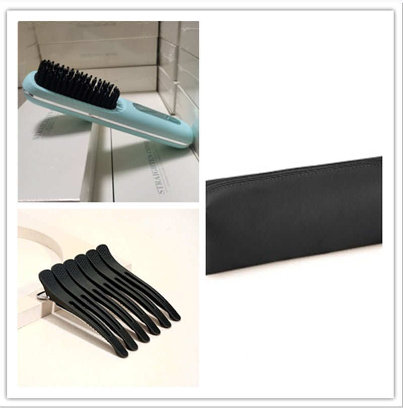 Cordless Hair Straightener Brush – Wireless Heated Styling Comb with LCD & USB - C Charging - Charms