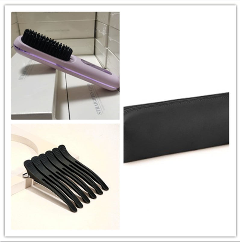 Cordless Hair Straightener Brush – Wireless Heated Styling Comb with LCD & USB - C Charging - Charms