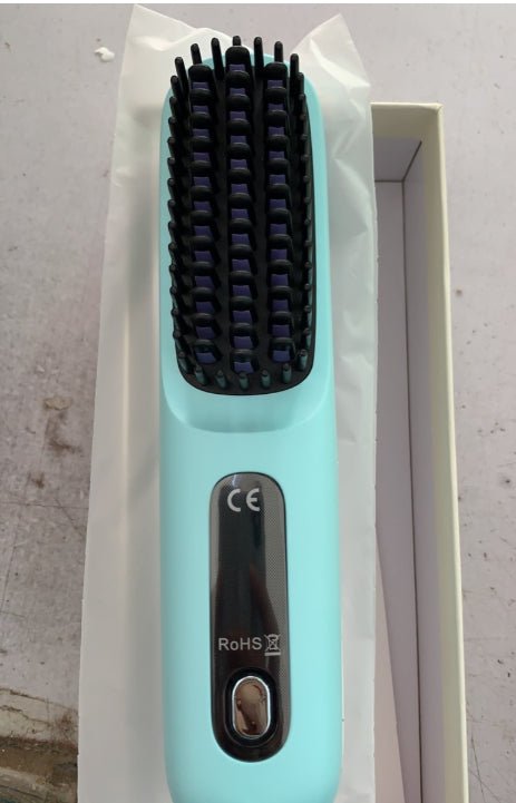 Cordless Hair Straightener Brush – Wireless Heated Styling Comb with LCD & USB - C Charging - Charms