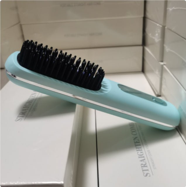 Cordless Hair Straightener Brush – Wireless Heated Styling Comb with LCD & USB - C Charging - Charms