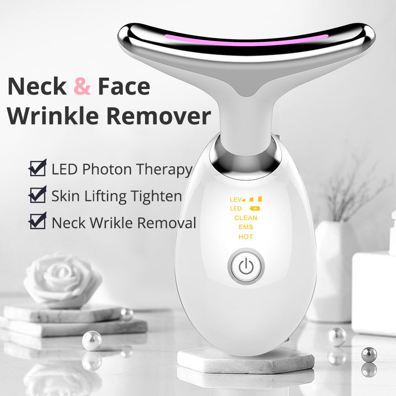EMS Thermal Neck Lifting And Tighten Massager Electric Microcurrent Wrinkle Remover - Charms
