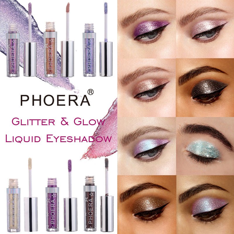Glitter & Glow Liquid Eyeshadow – 12 Holographic Shades - Charms