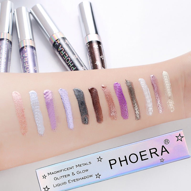 Glitter & Glow Liquid Eyeshadow – 12 Holographic Shades - Charms