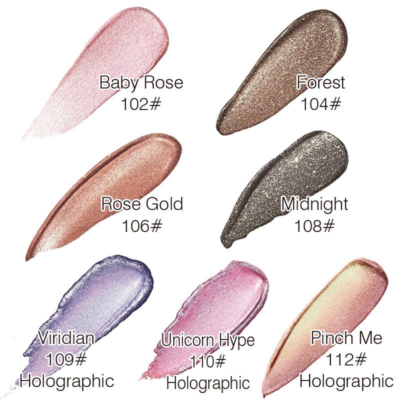 Glitter & Glow Liquid Eyeshadow – 12 Holographic Shades - Charms