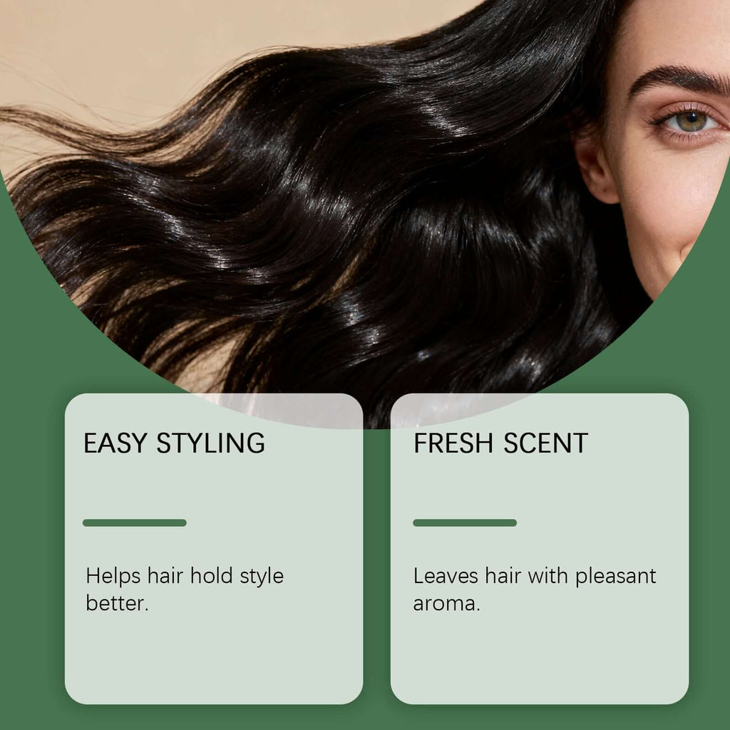 Keratin strengthening shampoo benefits; easy styling and fresh scent for vibrant, healthy hair.