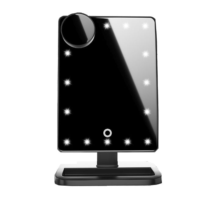 Makeup Mirror with LED Lights – Touch Screen, Bluetooth Speaker, 10X Magnifying Mirror, Adjustable Brightness - Charms