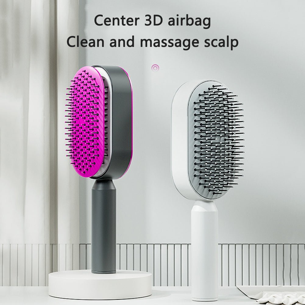 Pro Smooth Hairbrush – Anti - Static, Scalp Massage & Self - Cleaning Design - Charms