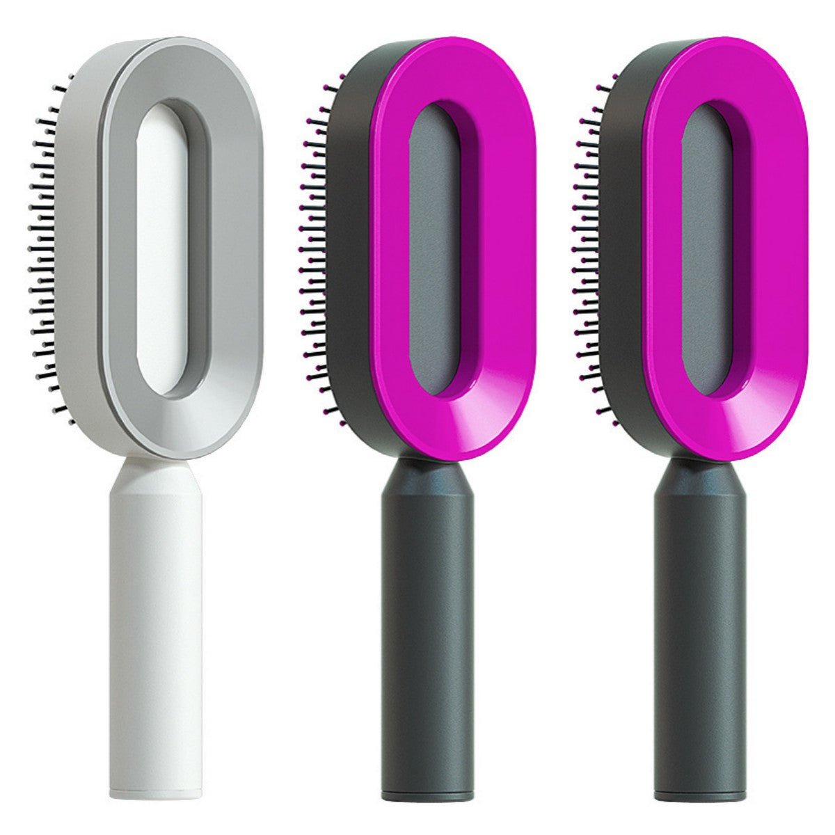 Pro Smooth Hairbrush – Anti - Static, Scalp Massage & Self - Cleaning Design - Charms