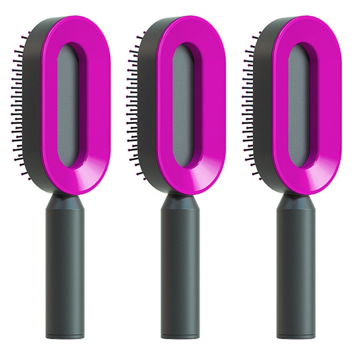 Pro Smooth Hairbrush – Anti - Static, Scalp Massage & Self - Cleaning Design - Charms