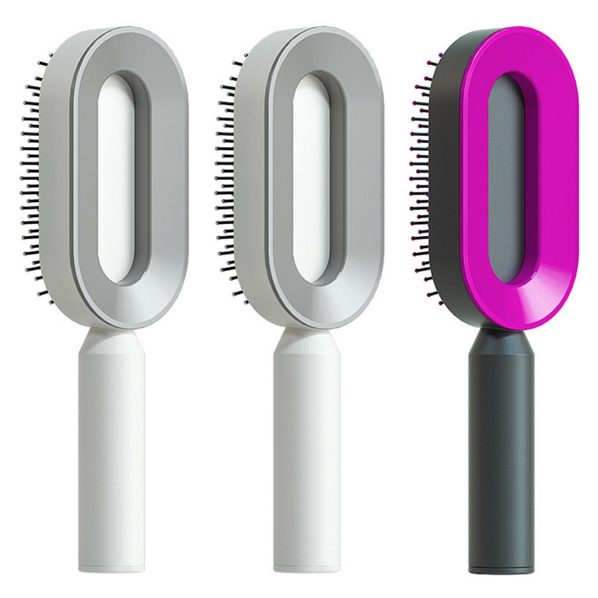 Pro Smooth Hairbrush – Anti - Static, Scalp Massage & Self - Cleaning Design - Charms