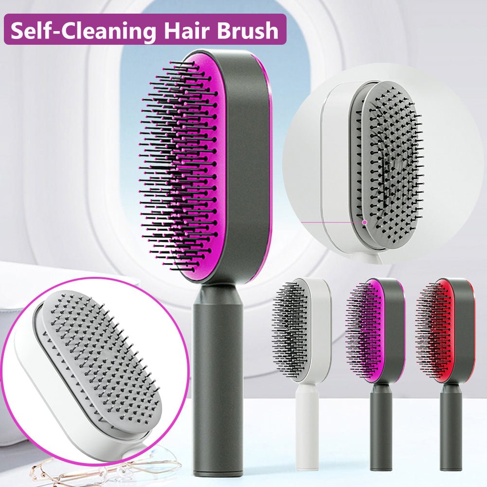 Pro Smooth Hairbrush – Anti - Static, Scalp Massage & Self - Cleaning Design - Charms