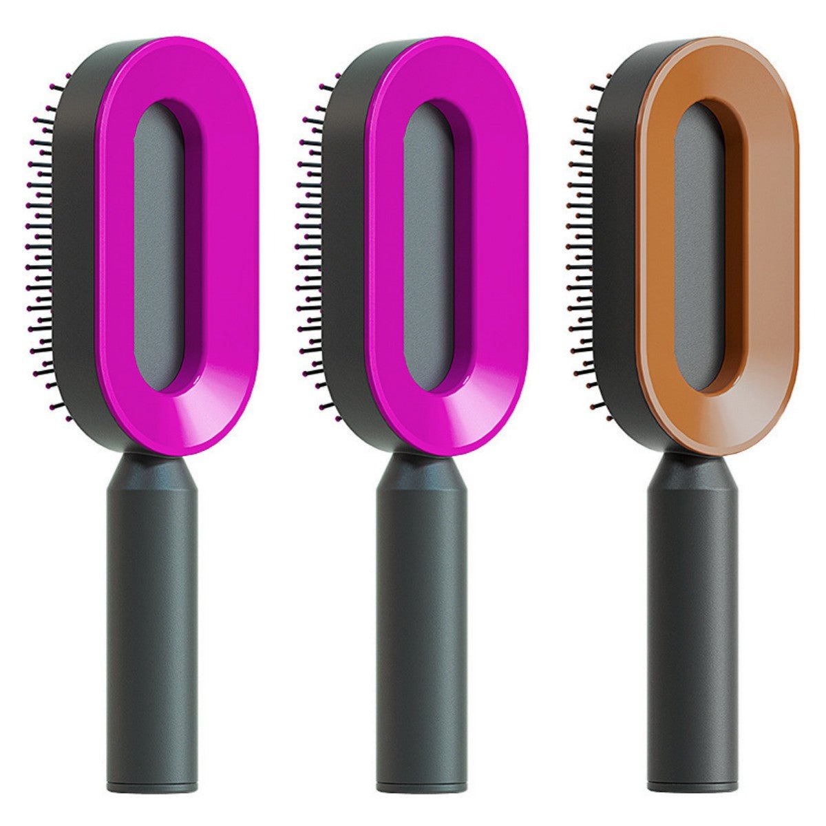 Pro Smooth Hairbrush – Anti - Static, Scalp Massage & Self - Cleaning Design - Charms