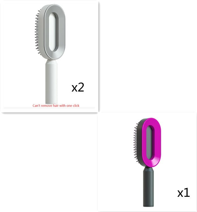 Pro Smooth Hairbrush – Anti - Static, Scalp Massage & Self - Cleaning Design - Charms