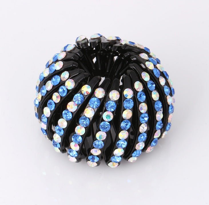 Rhinestone Bird’s Nest Hairpin – Ponytail Holder Clip - Charms