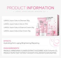 Sakura Glow 4 - Piece Skincare Set - Charms