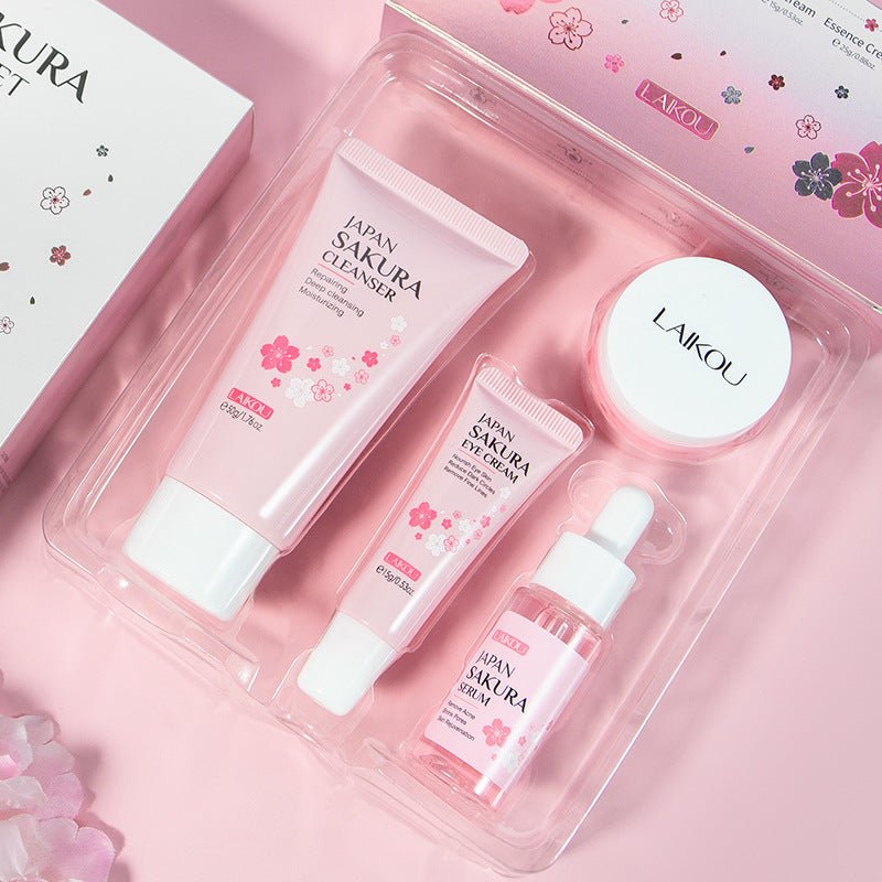 Sakura Glow 4 - Piece Skincare Set - Charms