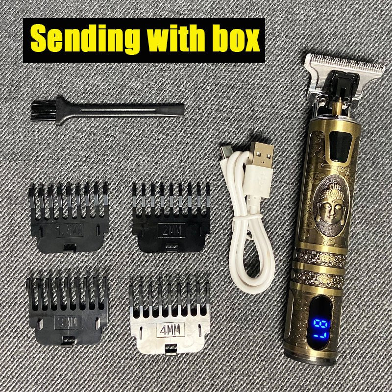 T9 Electric Hair Clipper – LCD Display, USB Rechargeable, Precision Trimmer - Charms