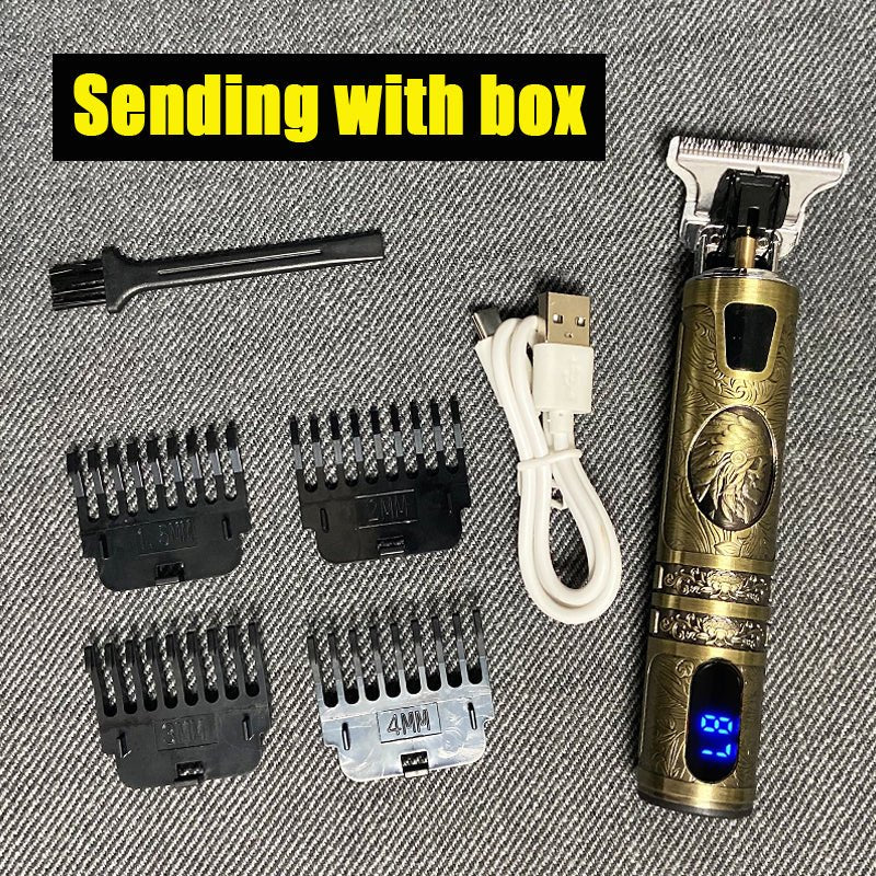 T9 Electric Hair Clipper – LCD Display, USB Rechargeable, Precision Trimmer - Charms