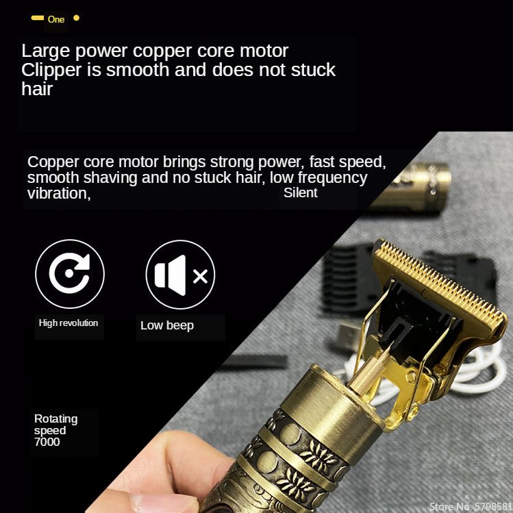 T9 Electric Hair Clipper – LCD Display, USB Rechargeable, Precision Trimmer - Charms